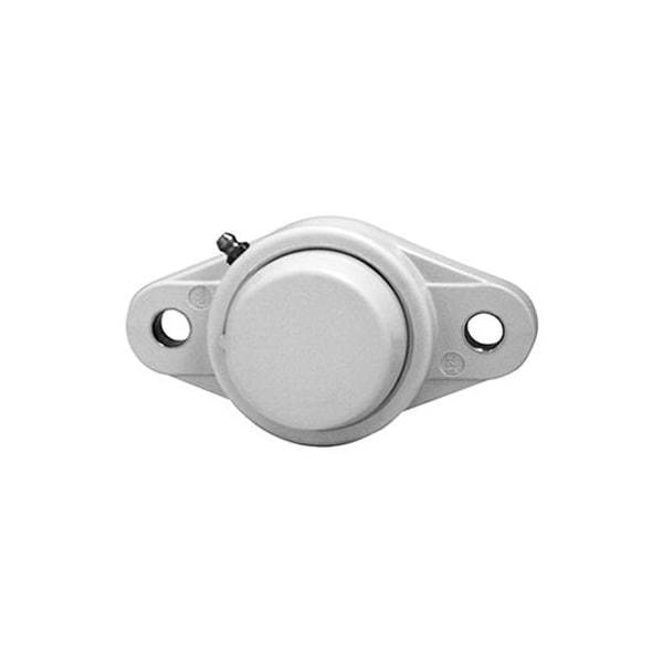 Ami Bearings SINGLE ROW BALL BEARING - 1-1/8in ZINC NARROW SET SCREW WHITE 2-BOLT FLANGE CLS COV BS BNFL6-18MZ2CEW - main